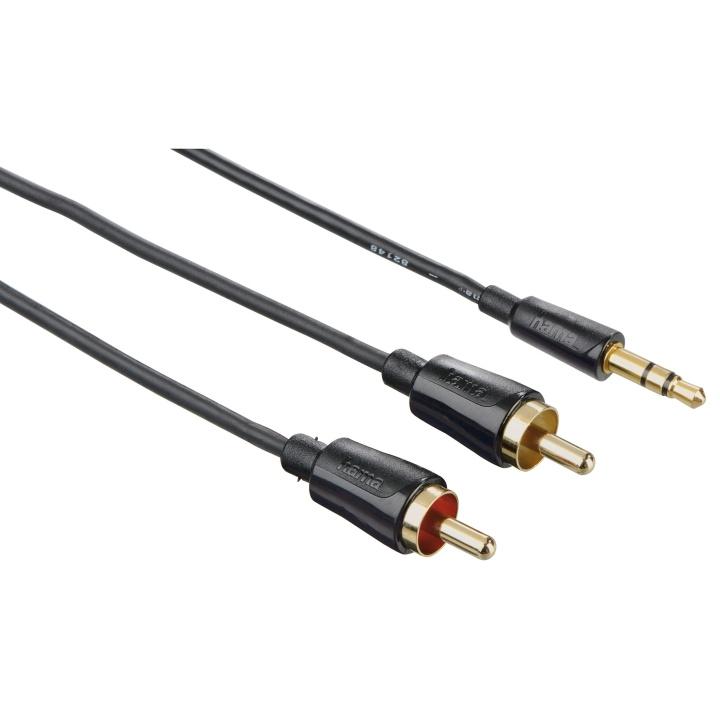 Hama Kabel Audio 3.5mm-2xRCA Flexislim Guld Svart 1.5m in the group HOME ELECTRONICS / Cables & Adapters / RCA / Cables at TP E-commerce Nordic AB (C18518)