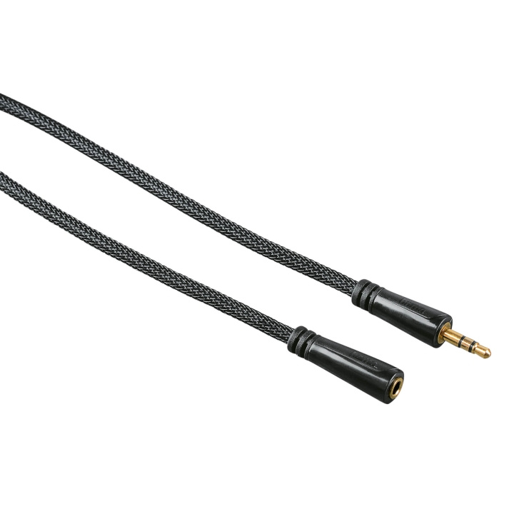Hama Kabel Audio 3.5mm-3.5mm Förlängning Guld Svart 3m in the group HOME ELECTRONICS / Cables & Adapters / Audio analog / 3.5 mm at TP E-commerce Nordic AB (C18525)