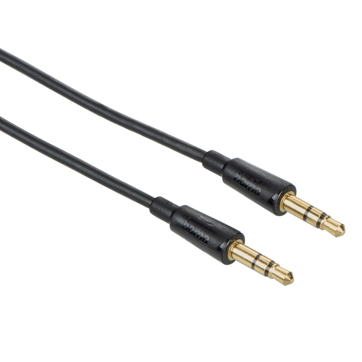 Hama Kabel Audio 3.5mm-3.5mm Flexislim Guld Svart 1.5m in the group HOME ELECTRONICS / Cables & Adapters / Audio analog / 3.5 mm at TP E-commerce Nordic AB (C18526)