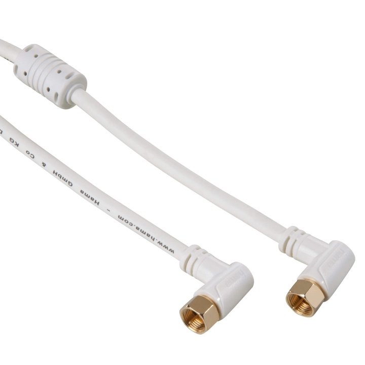 Hama Kabel Antenn SAT 95dB Vinklad F-Plug - F-Plug Guld Vit 1.5m in the group HOME ELECTRONICS / Cables & Adapters / Antenna cables & Accessories / Antenna cables at TP E-commerce Nordic AB (C18534)