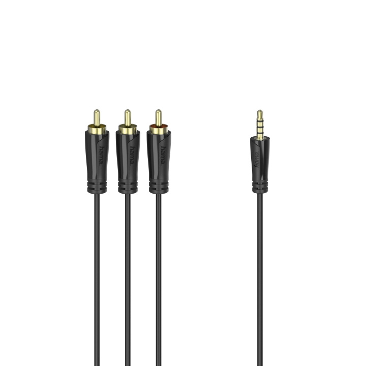 HAMA Cable 4pin 3.5mm-3xRCA Gold Black 1.5m in the group HOME ELECTRONICS / Cables & Adapters / RCA / Cables at TP E-commerce Nordic AB (C18634)