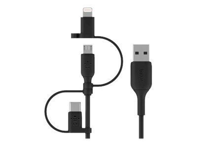 Belkin Boost 3 i 1 kabel, Lightning, Type C, Micro USB in the group SMARTPHONE & TABLETS / Chargers & Cables / Cables / Cables Type C at TP E-commerce Nordic AB (C18856)