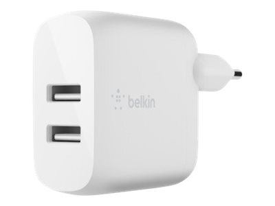 Belkin 2x USB Väggladdare 12W in the group SMARTPHONE & TABLETS / Chargers & Cables / Wall charger / Wall charger USB at TP E-commerce Nordic AB (C18862)