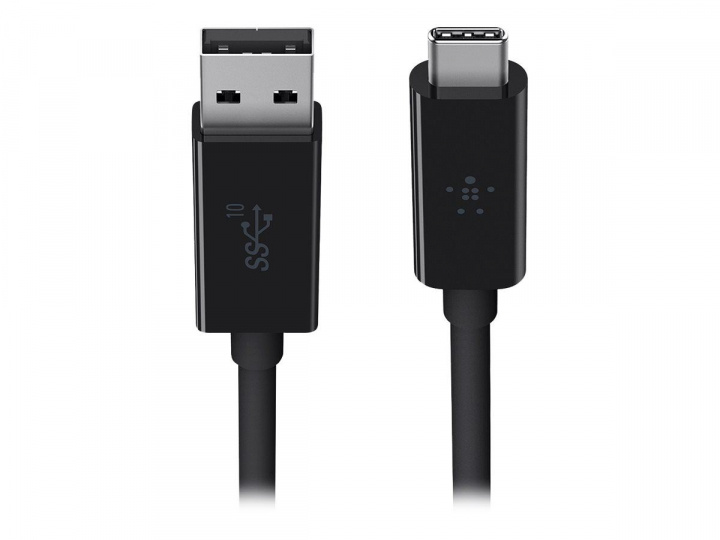Belkin USB-C 3.1 To USB-A 3.1 Cable 1m, Svart in the group SMARTPHONE & TABLETS / Chargers & Cables / Cables / Cables Type C at TP E-commerce Nordic AB (C18879)
