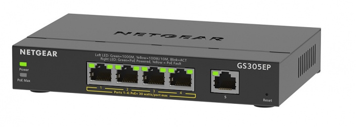 Netgear 5PT GE PLUS SWCH W/ POE+ in the group COMPUTERS & PERIPHERALS / Network / Switches at TP E-commerce Nordic AB (C19386)
