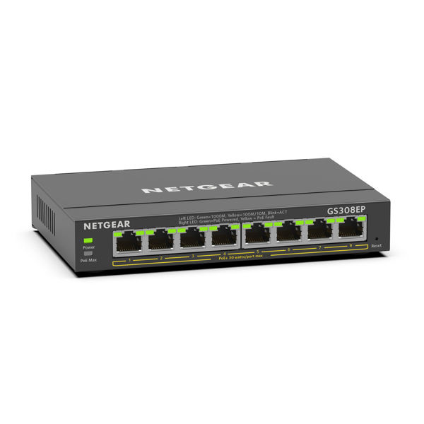 Netgear 8PT GE PLUS SWCH W/ POE+ in the group COMPUTERS & PERIPHERALS / Network / Switches at TP E-commerce Nordic AB (C19398)