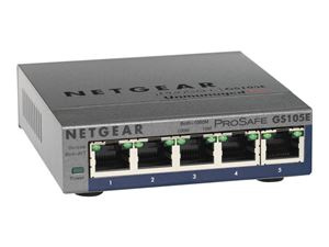 Netgear GS105E-200PES in the group COMPUTERS & PERIPHERALS / Network / Switches / 10/100/1000Mbps at TP E-commerce Nordic AB (C19427)