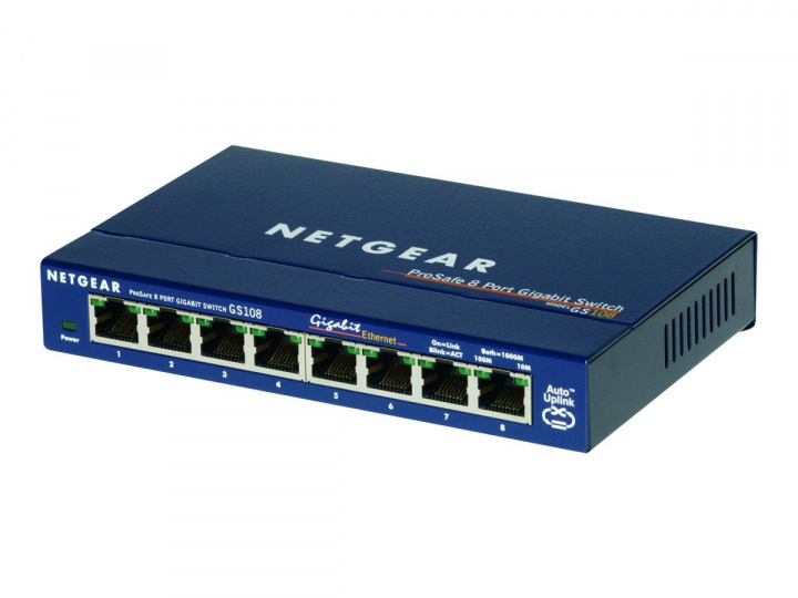 Netgear GS108GE 8Port 1000T switch in the group COMPUTERS & PERIPHERALS / Network / Switches / 10/100/1000Mbps at TP E-commerce Nordic AB (C19430)