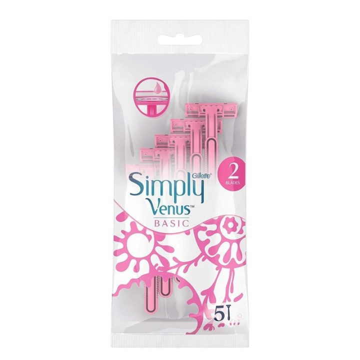 Gillette Simply Venus Basic Razor 5-pack in the group BEAUTY & HEALTH / Hair & Styling / Shaving & Trimming / Razors & Accessories at TP E-commerce Nordic AB (C19954)