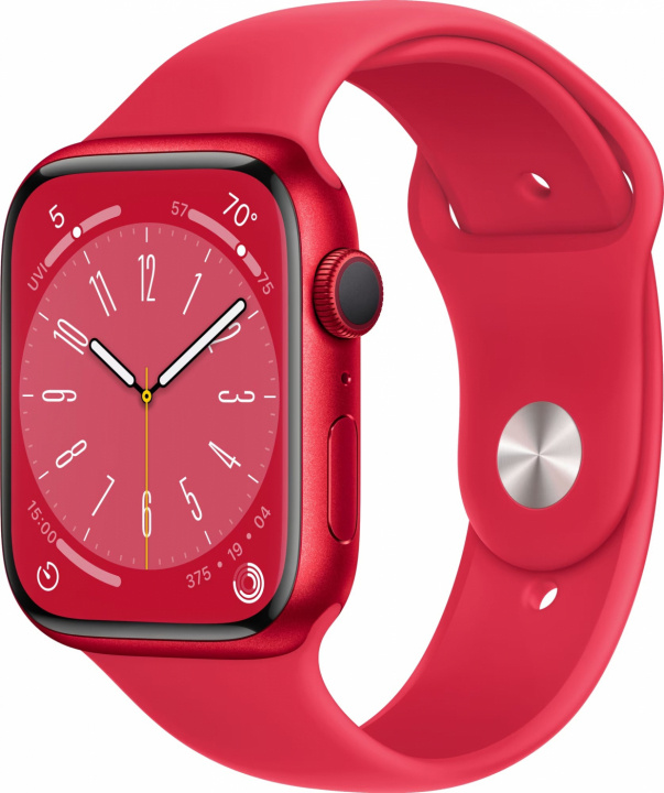 Apple Watch Ser 8 GPS 45mm (PRODUCT)RED Alu Case (PRODUCT)RED Spor in the group SMARTPHONE & TABLETS / Excercise, home & leisure / Apple Watch & Accessories / Apple Watch at TP E-commerce Nordic AB (C21347)
