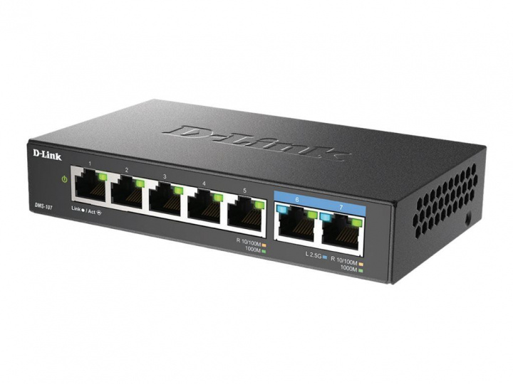 D-LINK 7-Port Multi-Gigabit Unmanaged Switch in the group COMPUTERS & PERIPHERALS / Network / Switches / 10/100/1000Mbps at TP E-commerce Nordic AB (C22642)