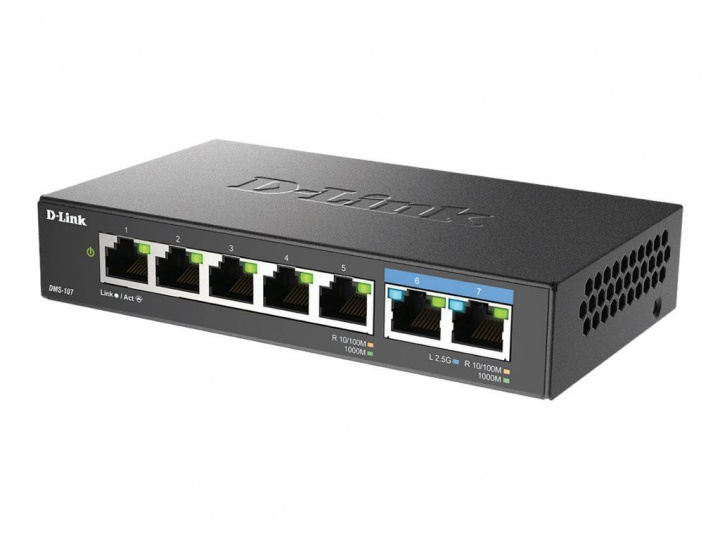 D-LINK 7-Port Multi-Gigabit Unmanaged Switch in the group COMPUTERS & PERIPHERALS / Network / Switches at TP E-commerce Nordic AB (C22642)