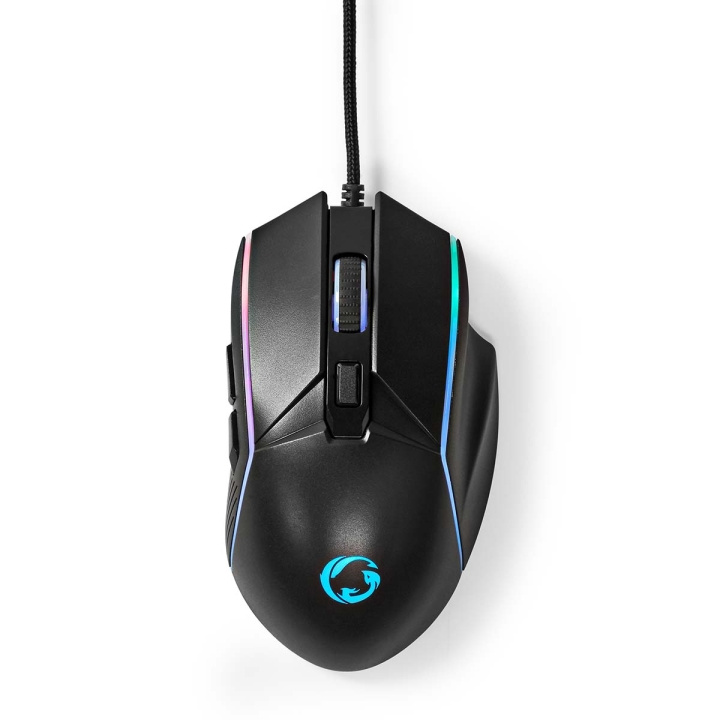 Nedis Gaming Mouse | Wired | 800 / 1200 / 2400 / 3200 / 4800 / 7200 dpi | Adjustable DPI | Number of buttons: 6 | Right-Handed | 1.50 m | LED in the group COMPUTERS & PERIPHERALS / GAMING / Mice at TP E-commerce Nordic AB (C22841)