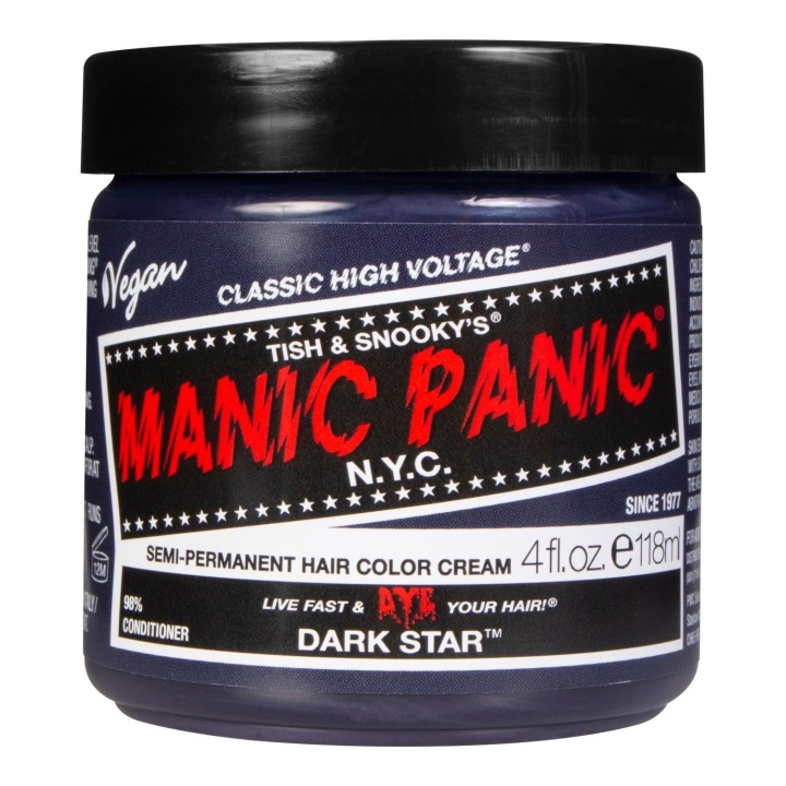 Dark Star from Manic Panic is an intense grey hair color with purple tones. For best results, it is recommended to bleach the hair to level 10 blonde before use. Dark Star can also be used in combination with other colors from Manic Panic for a more inten in the group BEAUTY & HEALTH / Hair & Styling / Hair care / Hair Dye / Hair Dye & Color bombs at TP E-commerce Nordic AB (C22920)