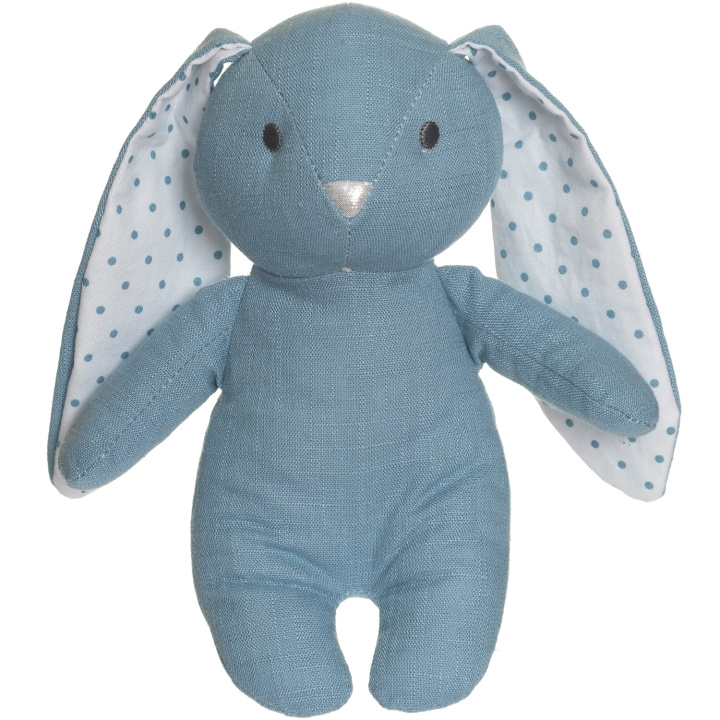 Teddykompaniet Elina, kanin i bomull & linnemix, himmelsblå in the group TOYS, KIDS & BABY PRODUCTS / Baby toys / stuffed animals at TP E-commerce Nordic AB (C23279)