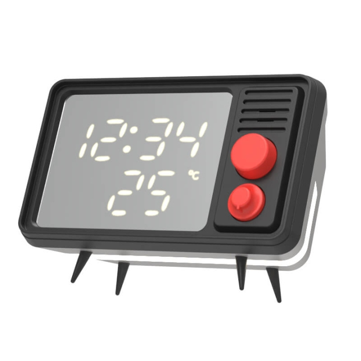 Mobility On Board MOB Speaker Alarm Clock with Light TV Retro Black/Grey in the group HOME, HOUSEHOLD & GARDEN / Watches & Counters / Alarmclocks at TP E-commerce Nordic AB (C23561)
