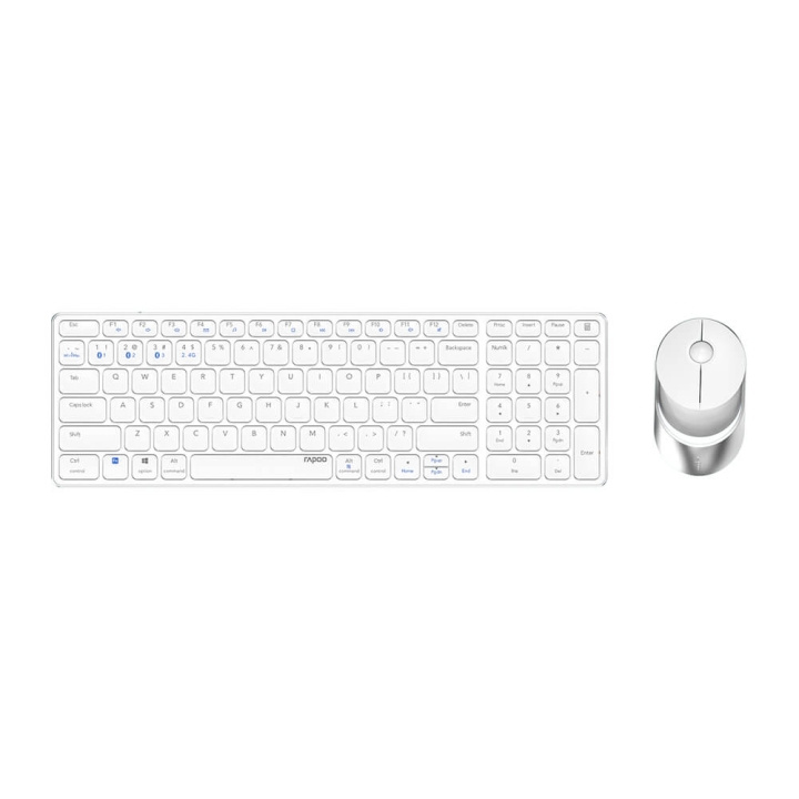 Rapoo Keyboard/Mice Set 9750M Multi-Mode Wireless White in the group COMPUTERS & PERIPHERALS / Mice & Keyboards / Keyboards / Combo packs at TP E-commerce Nordic AB (C23628)