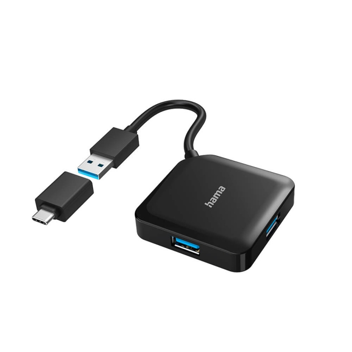 Hama Hub USB/USB-C 1:4 1.5 Gbit/s in the group COMPUTERS & PERIPHERALS / Computer accessories / USB-Hubs at TP E-commerce Nordic AB (C23637)