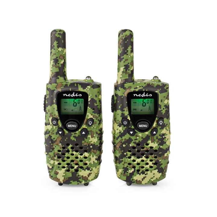 Nedis Walkie-Talkie Set | 2 Handsets | Up to 8 km | Frequency channels: 8 | PTT / VOX | up to 2.5 Hours | Headphone output | 2 Headsets | Travel case included | Green in the group Sport, leisure & Hobby / Outdoor recreation / Walkie-talkies at TP E-commerce Nordic AB (C23638)