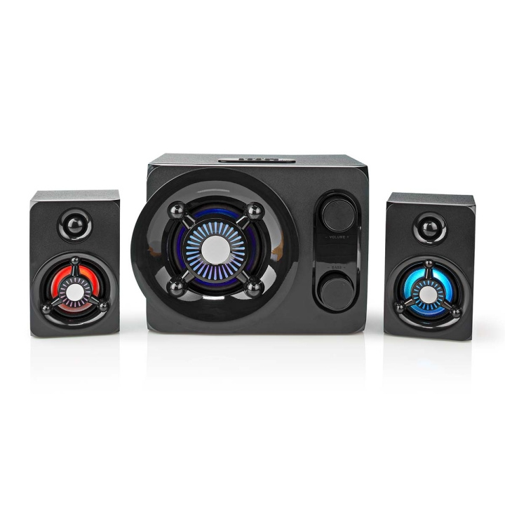 Nedis Gaming Speaker | Speaker channels: 2.1 | Mains Powered | 3.5 mm Male | 75 W | LED | Volume control in the group COMPUTERS & PERIPHERALS / GAMING / Gaming accessories at TP E-commerce Nordic AB (C23641)