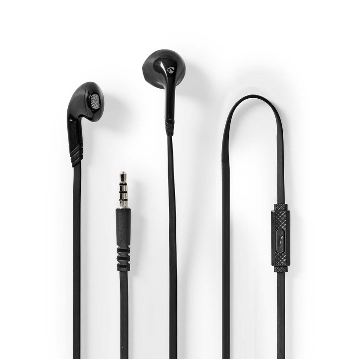 Nedis Wired Earphones | 3.5 mm | Cable length: 1.20 m | Built-in microphone | Volume control | Black in the group HOME ELECTRONICS / Audio & Picture / Headphones & Accessories / Headphones at TP E-commerce Nordic AB (C23644)