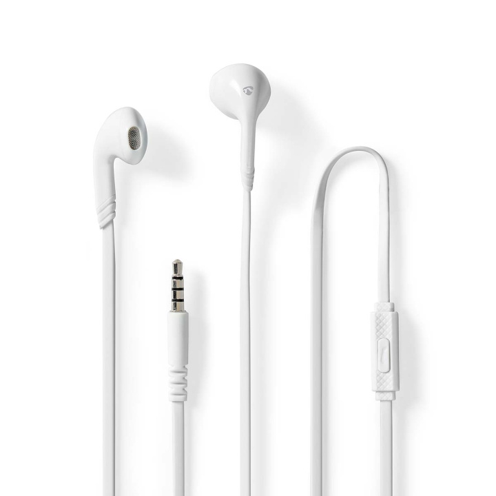 Nedis Wired Earphones | 3.5 mm | Cable length: 1.20 m | Built-in microphone | Volume control | White in the group HOME ELECTRONICS / Audio & Picture / Headphones & Accessories / Headphones at TP E-commerce Nordic AB (C23645)