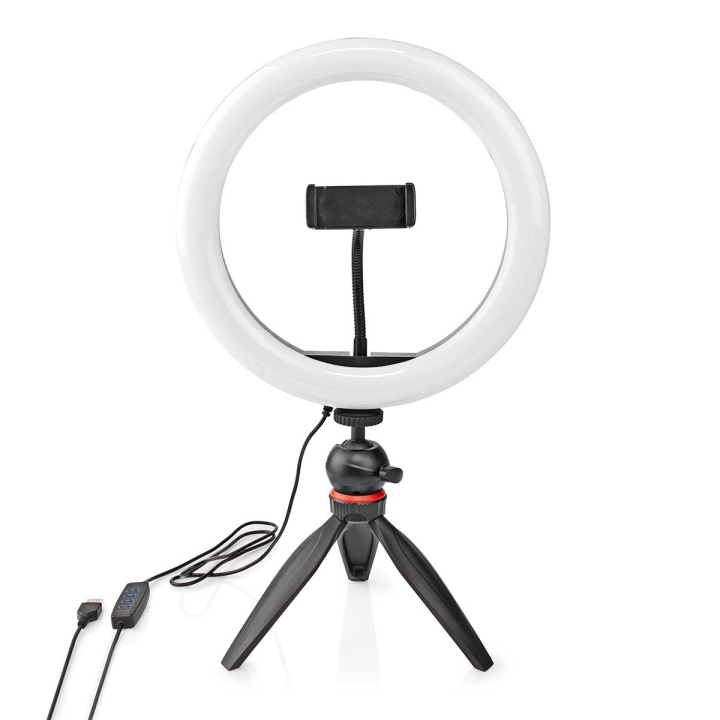 Nedis Light Stand | Ring light 10 inch | 120 LED\'s | Tripod | 2 kg | 20 cm | Black in the group HOME ELECTRONICS / Photo & Video / Photo equipment / Ring light at TP E-commerce Nordic AB (C23653)