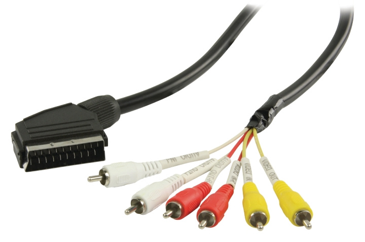 Valueline SCART Cable SCART Male - 6x RCA Male 2.00 m Black in the group HOME ELECTRONICS / Cables & Adapters / Scart at TP E-commerce Nordic AB (C23663)