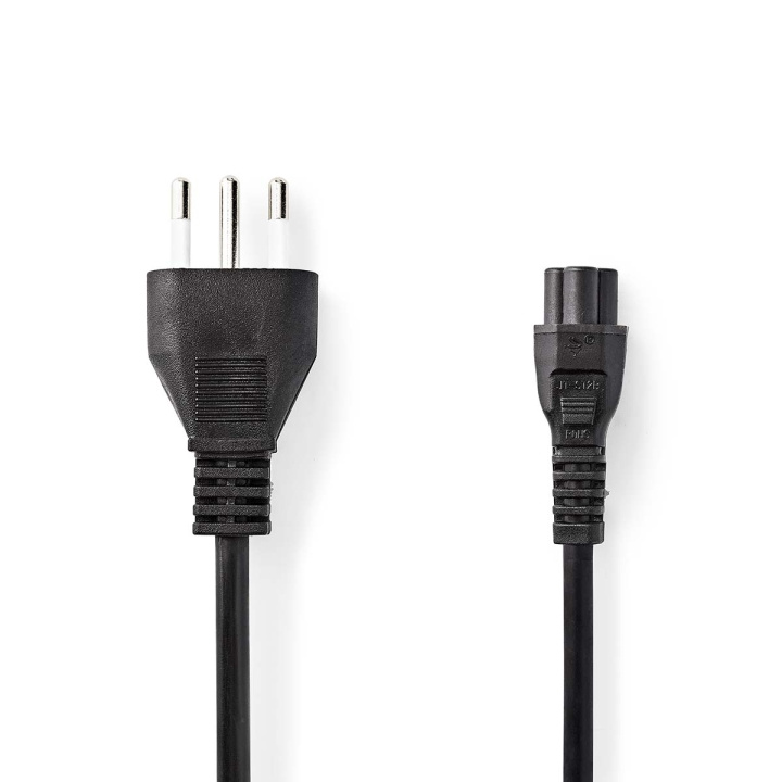 Power Cable | Italy Male | IEC-320-C5 | Straight | Straight | Nickel Plated | 2.00 m | Round | PVC | Black | Envelope in the group COMPUTERS & PERIPHERALS / Computer cables / Internal / Power cables & Adapters at TP E-commerce Nordic AB (C23685)