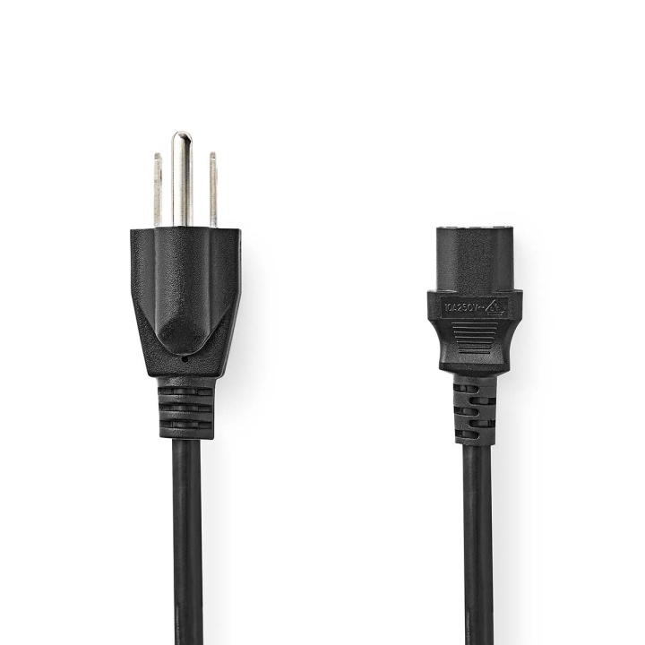 Nedis Power Cable | USA Male | IEC-320-C13 | Straight | Straight | Nickel Plated | 2.00 m | Round | PVC | Black | Envelope in the group COMPUTERS & PERIPHERALS / Computer cables / Internal / Power cables & Adapters at TP E-commerce Nordic AB (C23686)