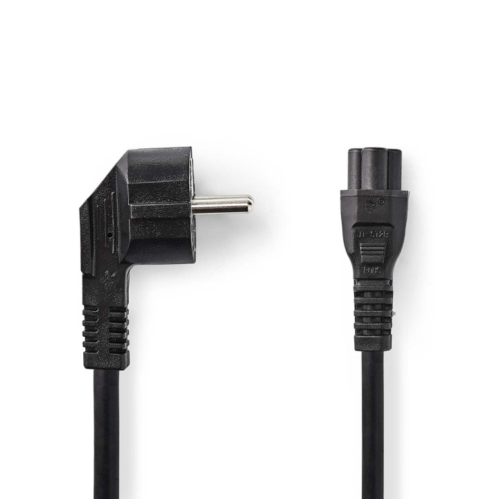 Power Cable | Plug with earth contact male | IEC-320-C5 | Angled | Straight | Nickel Plated | 2.00 m | Round | PVC | Black | Polybag in the group COMPUTERS & PERIPHERALS / Computer cables / Internal / Power cables & Adapters at TP E-commerce Nordic AB (C23696)