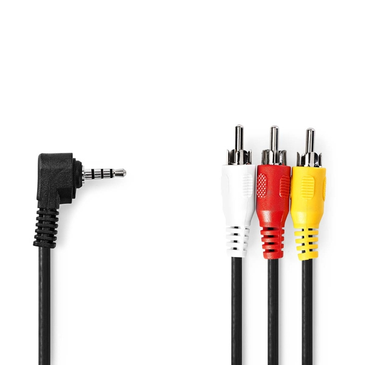 Nedis Audio Video Cable | 3.5 mm Male | 3x RCA Male | Nickel Plated | 1.00 m | Round | PVC | Black in the group HOME ELECTRONICS / Photo & Video / Photo equipment / Cables at TP E-commerce Nordic AB (C23713)