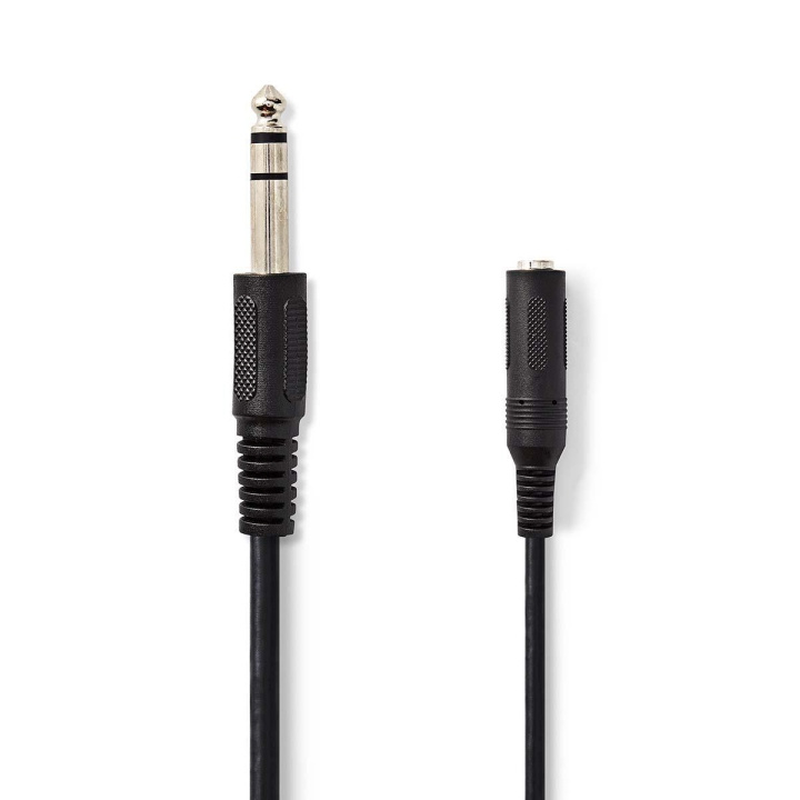 Stereo Audio Cable | 6.35 mm Male | 6.35 mm Female | Nickel Plated | 5.00 m | Round | Black in the group HOME ELECTRONICS / Audio & Picture / Speakers & accessories / Accessories at TP E-commerce Nordic AB (C23740)