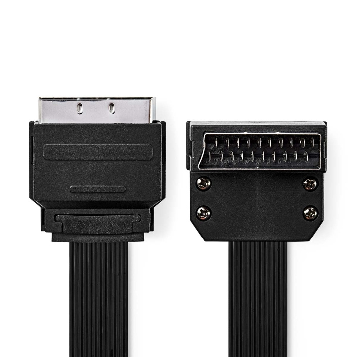 Nedis SCART Cable | SCART Male | SCART Male | Nickel Plated | 480p | 2.00 m | Flat | PVC | Black | Envelope in the group HOME ELECTRONICS / Cables & Adapters / Scart at TP E-commerce Nordic AB (C23746)