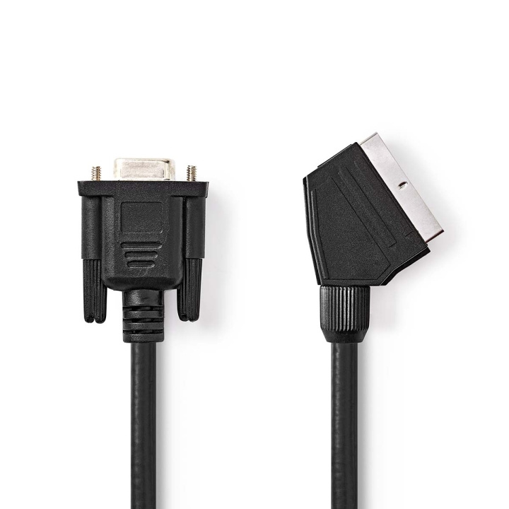 Nedis SCART Cable | SCART Male | VGA Female | Nickel Plated | 480p | 2.00 m | Round | PVC | Black | Envelope in the group HOME ELECTRONICS / Cables & Adapters / Scart at TP E-commerce Nordic AB (C23749)