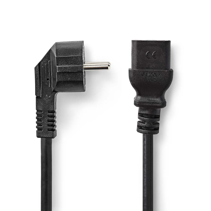 Nedis Power Cable | Plug with earth contact male | IEC-320-C19 | Angled | Straight | Nickel Plated | 2.00 m | Round | PVC | Black | Polybag in the group COMPUTERS & PERIPHERALS / Computer cables / Internal / Power cables & Adapters at TP E-commerce Nordic AB (C23805)