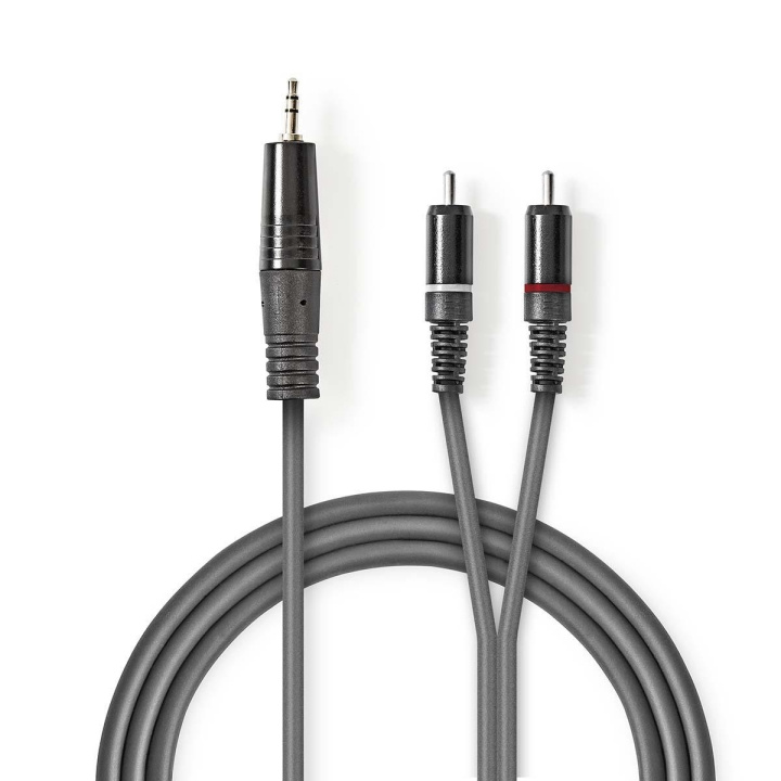 Nedis Stereo Audio Cable | 3.5 mm Male | 2x RCA Male | Nickel Plated | 3.00 m | Round | Dark Grey | Carton Sleeve in the group HOME ELECTRONICS / Audio & Picture / Speakers & accessories / Accessories at TP E-commerce Nordic AB (C23808)