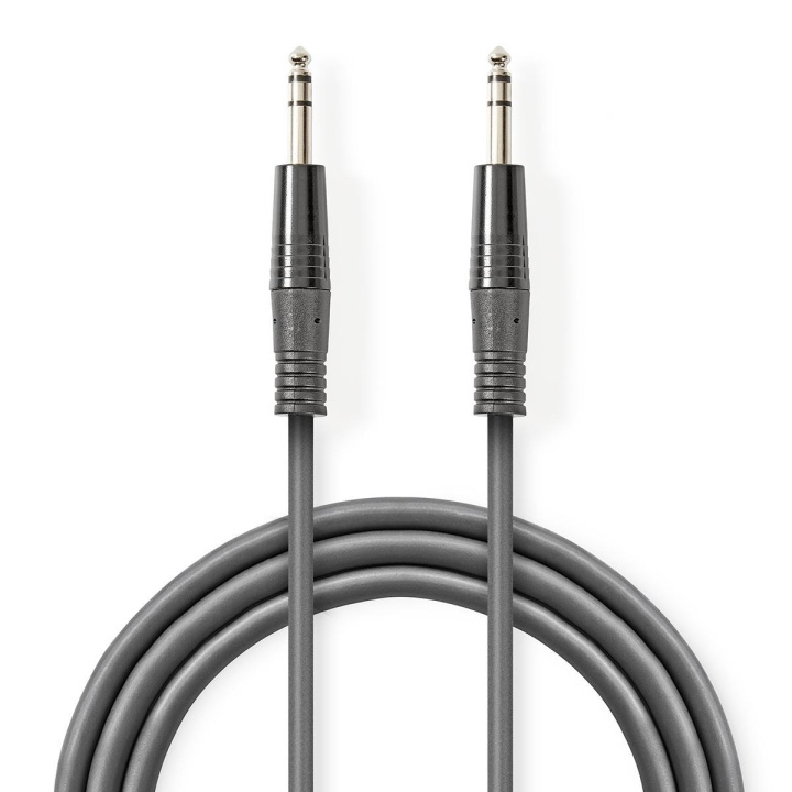 Nedis Stereo Audio Cable | 6.35 mm Male | 6.35 mm Male | Nickel Plated | 1.50 m | Round | Dark Grey | Carton Sleeve in the group HOME ELECTRONICS / Audio & Picture / Speakers & accessories / Accessories at TP E-commerce Nordic AB (C23810)
