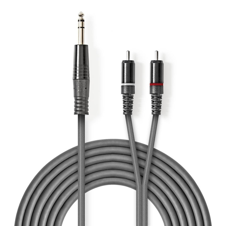 Nedis Stereo Audio Cable | 6.35 mm Male | 2x RCA Male | Nickel Plated | 1.50 m | Round | Dark Grey | Carton Sleeve in the group HOME ELECTRONICS / Audio & Picture / Speakers & accessories / Accessories at TP E-commerce Nordic AB (C23815)