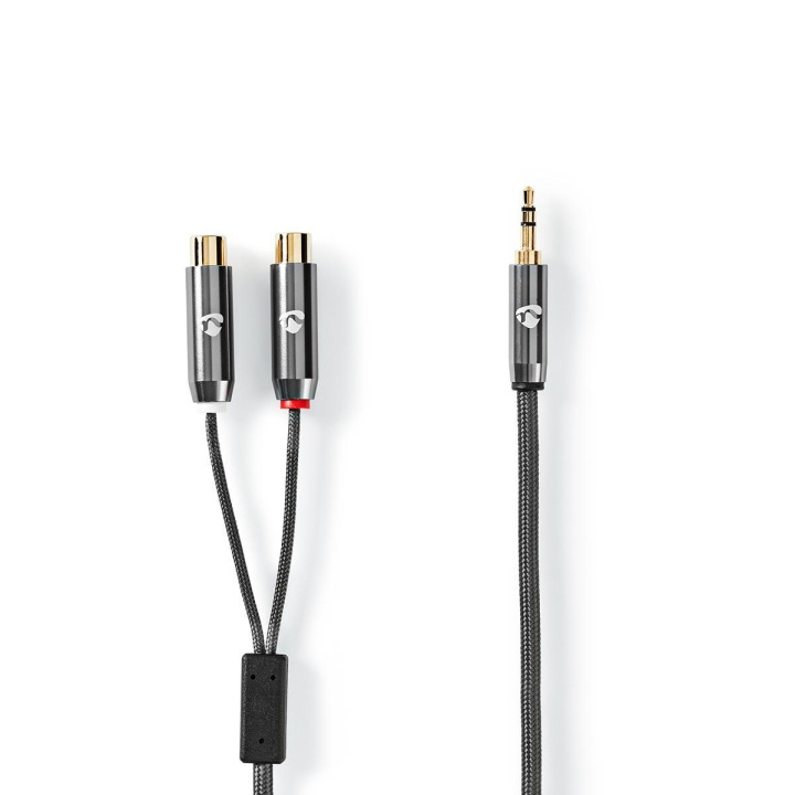 Nedis Stereo Audio Cable | 3.5 mm Male | 2x RCA Female | Gold Plated | 0.20 m | Round | Grey / Gun Metal Grey | Cover Window Box in the group HOME ELECTRONICS / Audio & Picture / Speakers & accessories / Accessories at TP E-commerce Nordic AB (C23855)