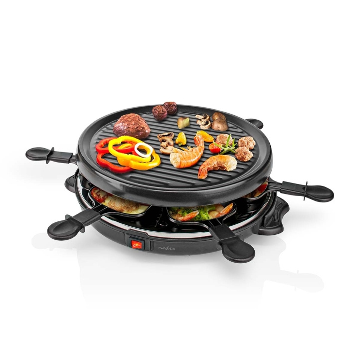 Nedis Gourmet / Raclette | Grill | 6 Persons | Spatula | Non stick coating | Round in the group HOME, HOUSEHOLD & GARDEN / Household appliances / Other appliances at TP E-commerce Nordic AB (C23905)