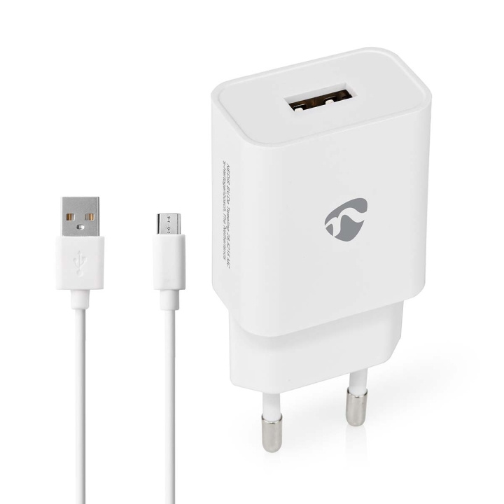 Nedis Wall Charger | Quick charge feature | 2.4 A | Number of outputs: 1 | USB-A | Micro USB (Loose) Cable | 1.00 m | Single Voltage Output in the group SMARTPHONE & TABLETS / Chargers & Cables / Wall charger / Wall charger USB at TP E-commerce Nordic AB (C23925)