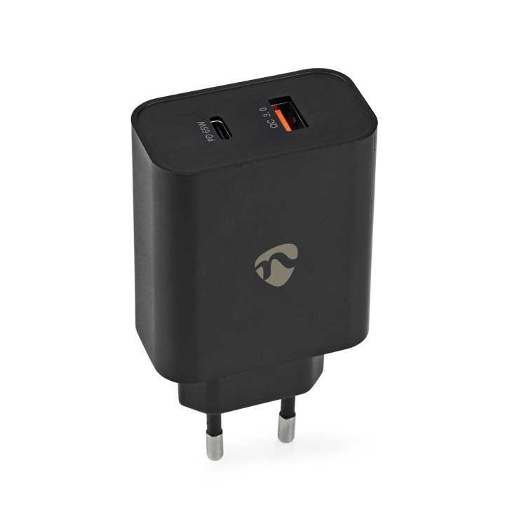 Nedis Wall Charger | Quick charge feature | 2.0 / 2.25 / 3.25 A | Number of outputs: 2 | USB-A / USB-C™ | Automatic Voltage Selection in the group SMARTPHONE & TABLETS / Chargers & Cables / Wall charger / Wall charger USB at TP E-commerce Nordic AB (C23931)