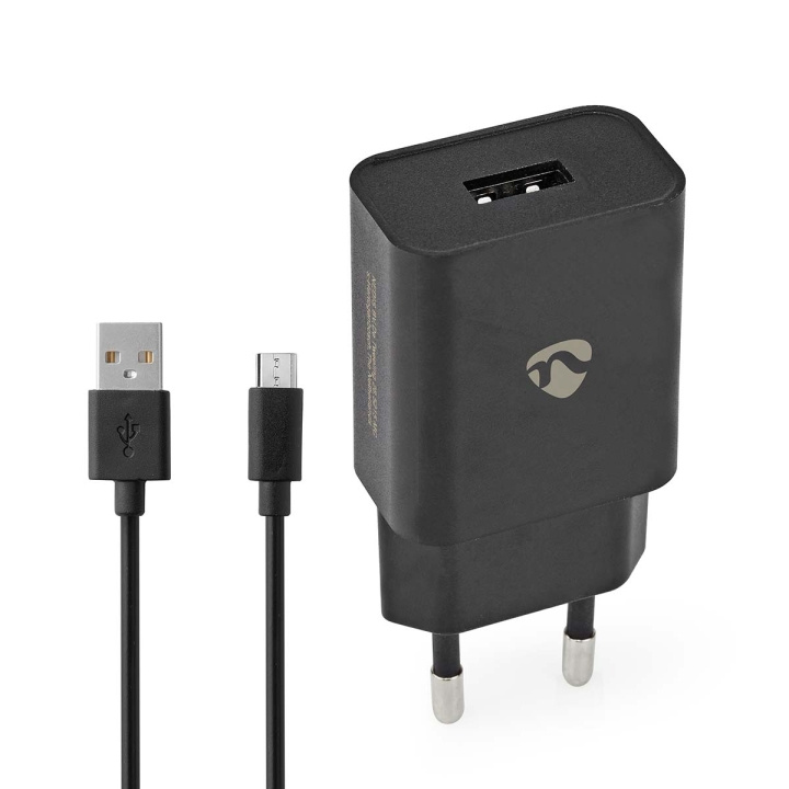 Nedis Wall Charger | 1.0 A | Number of outputs: 1 | USB-A | Micro USB (Loose) Cable | 1.00 m | Single Voltage Output | Black in the group SMARTPHONE & TABLETS / Chargers & Cables / Wall charger / Wall charger USB at TP E-commerce Nordic AB (C23937)
