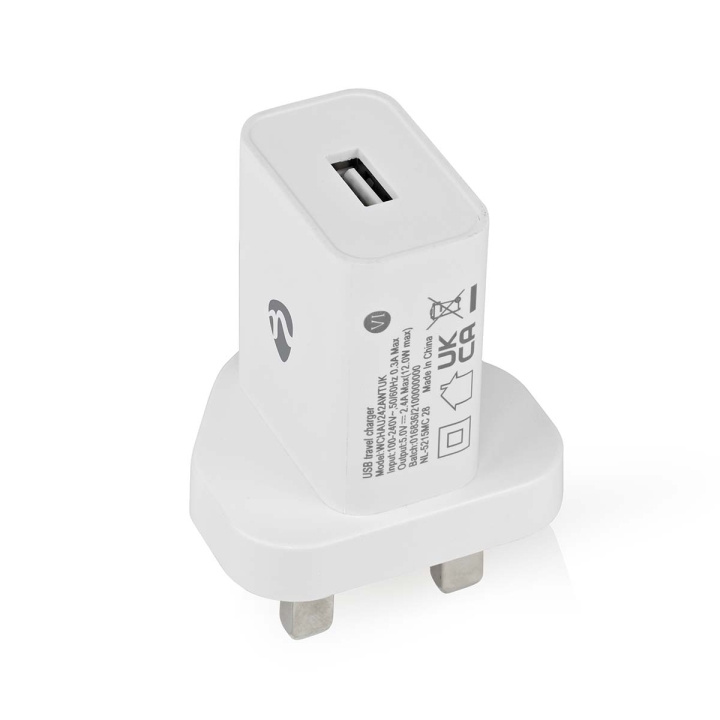 Nedis Wall Charger | 12 W | Quick charge feature | 1x 2.4 A | Number of outputs: 1 | USB-A | Single Voltage Output in the group HOME, HOUSEHOLD & GARDEN / Electricity & Lighting / Travel adapters at TP E-commerce Nordic AB (C23939)
