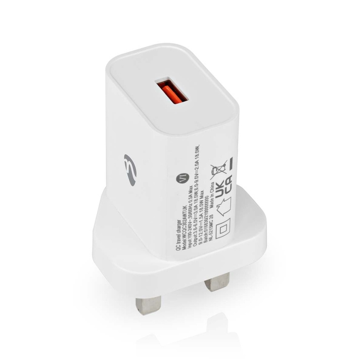 Nedis Wall Charger | QC3.0 | Quick charge feature | 3.0 A | Number of outputs: 1 | USB-A | Automatic Voltage Selection | White in the group HOME, HOUSEHOLD & GARDEN / Electricity & Lighting / Travel adapters at TP E-commerce Nordic AB (C23946)