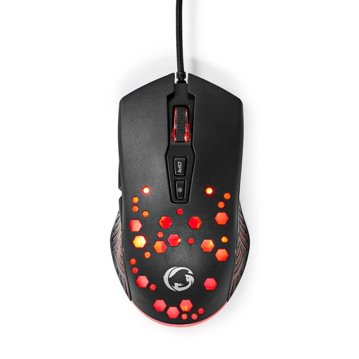Nedis Gaming Mouse | Wired | 800 / 1200 / 2400 / 3200 / 4800 / 7200 dpi | Adjustable DPI | Number of buttons: 7 | Programmable buttons | Right-Handed | 1.50 m | RGB in the group COMPUTERS & PERIPHERALS / GAMING / Mice at TP E-commerce Nordic AB (C23954)