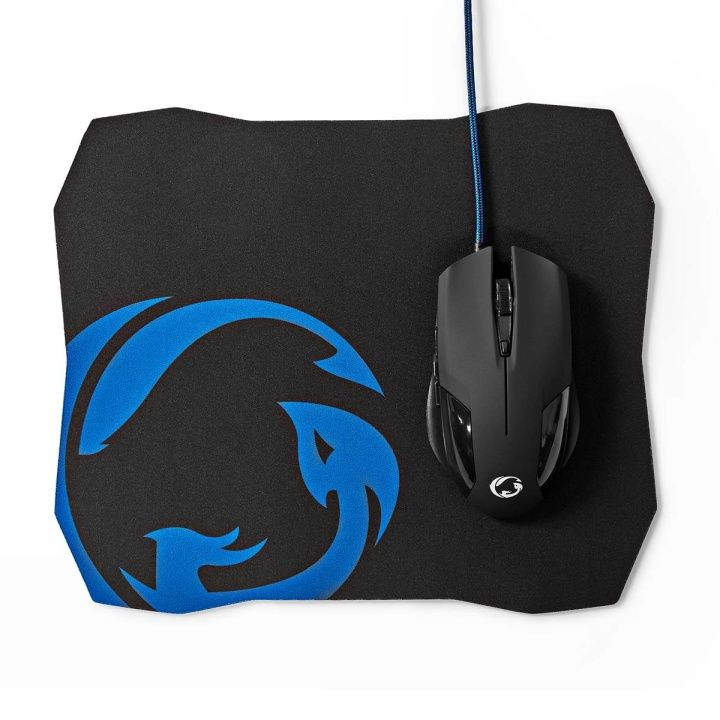 Nedis Gaming Mouse & Mouse Pad Set | Wired | 1200 / 2400 / 4800 / 7200 dpi | Adjustable DPI | Number of buttons: 6 | Right-Handed | 1.50 m | Without Lighting in the group COMPUTERS & PERIPHERALS / GAMING / Mice at TP E-commerce Nordic AB (C23963)