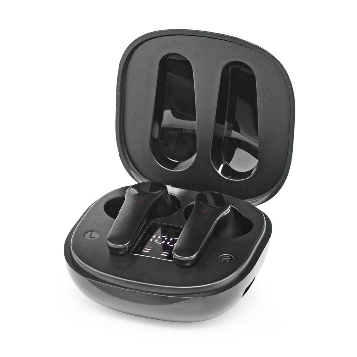 Nedis Fully Wireless Earphones | Bluetooth® | Battery play time: 5 hrs | Touch Control | Charging case | Built-in microphone | Voice control support | Noise canceling | Black in the group HOME ELECTRONICS / Audio & Picture / Headphones & Accessories / Headphones at TP E-commerce Nordic AB (C24047)