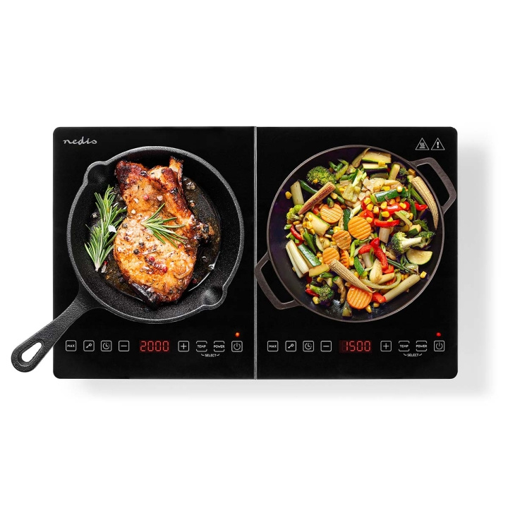 Nedis Induction Cooker | Cooking zones: 2 | 3500 W | Overheating protection | Black | Timer | Turbo action | Child lock in the group HOME, HOUSEHOLD & GARDEN / Household appliances / Cooktops and Hot plates at TP E-commerce Nordic AB (C24112)